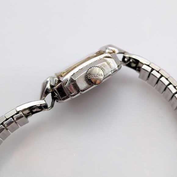Vtg 1950s Bulova L7 Ladies Wind Watch 10k Rolled Gold Plate Bezel Silver Works